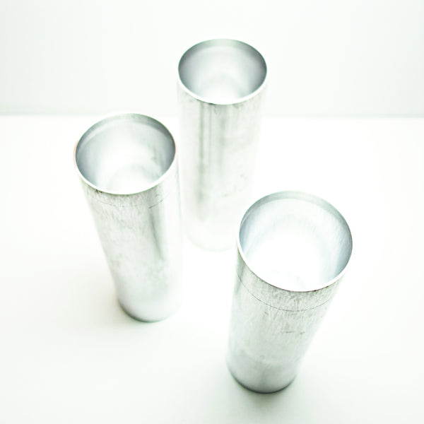 Round Aluminum Pillar Candle Molds 2 Inches Wide